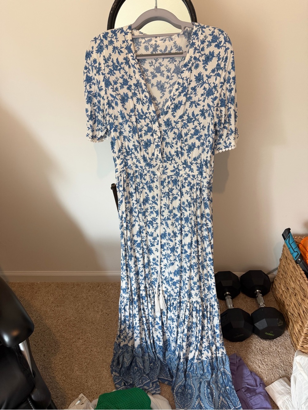 Blue Floral Maxi Dress